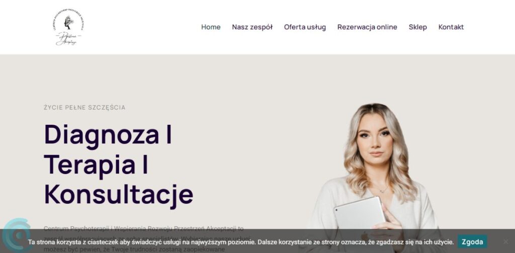 Realizacja strony internetowej przestrzen-akceptacji.com od Webist