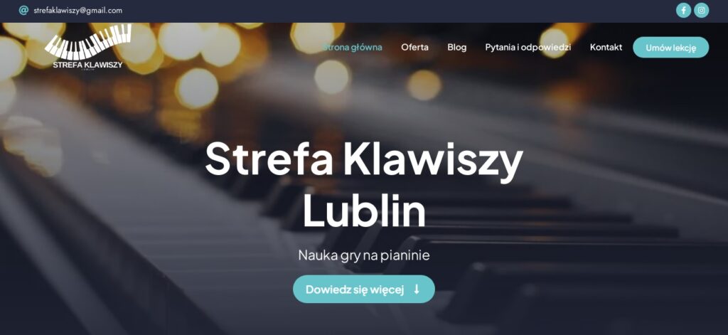 Realizacja strony internetowej strefaklawiszy.pl od Webist