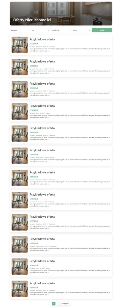Szablon Modern - archiwum ofert - Webist
